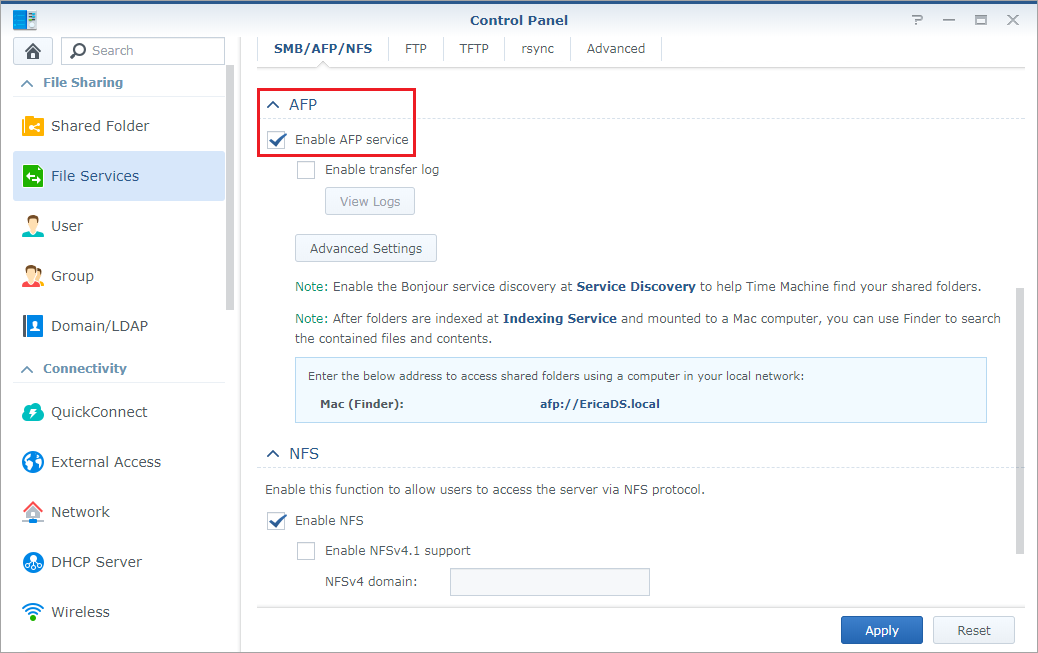 Synology time machine