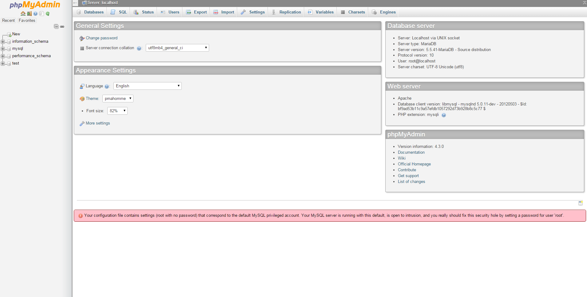 Synology mysql