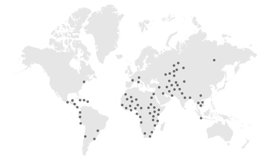 Map of UNESCO global office locations