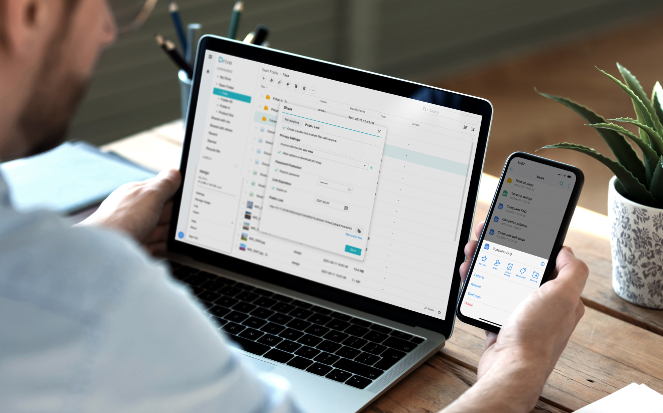 Interface do Synology Drive