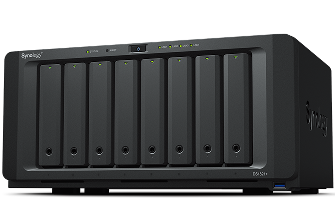 DS1821plus Network Attached Storage array from Synology